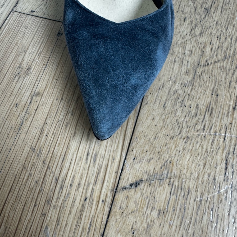 Sarah Flint Perfect Emma Charcoal Suede Pointed Block Heel Pumps - Picture 9 of 11